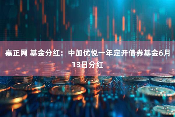 嘉正网 基金分红：中加优悦一年定开债券基金6月13日分红